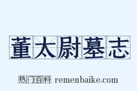 董太尉墓志是什么意思的图片